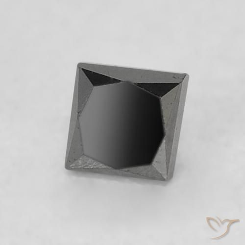 Diamant Noire naturelle Carré, 0.15 ct, Opaque