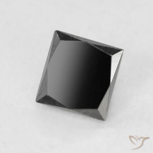 Diamant Noire naturelle Carré, 0.29 ct, Opaque