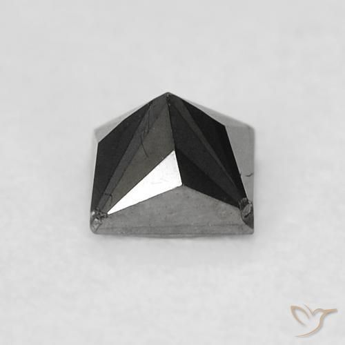 Diamant Noire naturelle Carré, 0.29 ct, Opaque