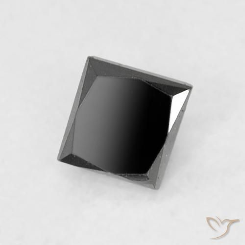 Diamant Noire naturelle Carré, 0.12 ct, Opaque
