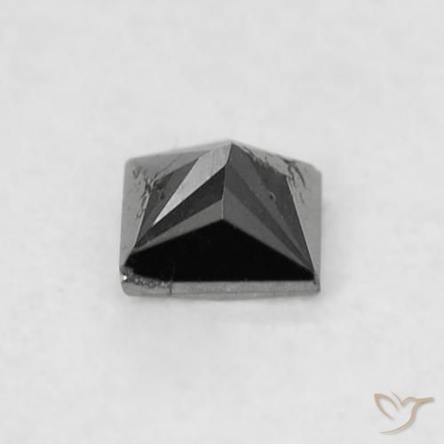 Diamant Noire naturelle Carré, 0.12 ct, Opaque