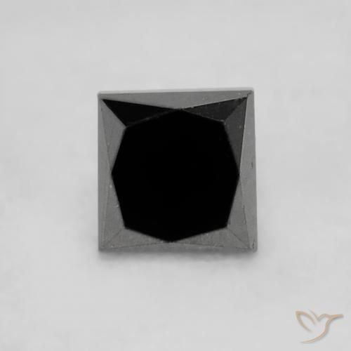 0.24ct Naturel Noire Diamant, Carré, Opaque
