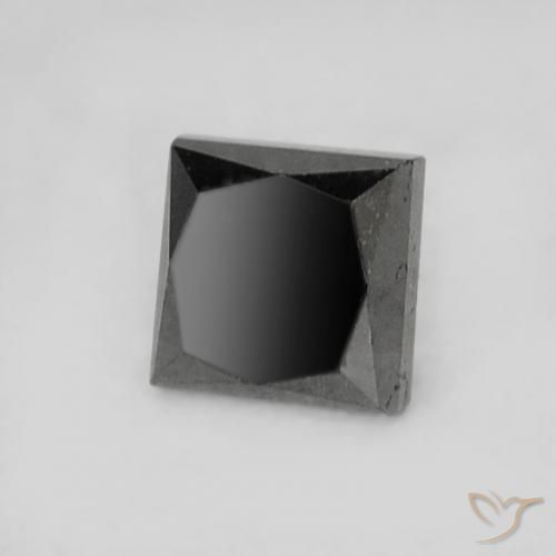Diamant Noire naturelle Carré, 0.24 ct, Opaque