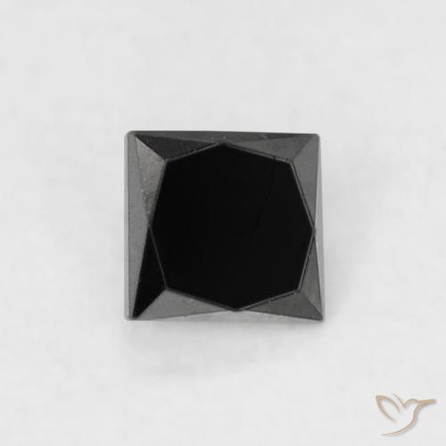 Diamant Noire naturelle Carré, 0.12 ct, Opaque