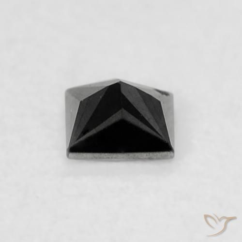 Diamant Noire naturelle Carré, 0.12 ct, Opaque