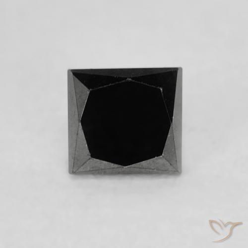 Diamant Noire naturelle Carré, 0.24 ct, Opaque