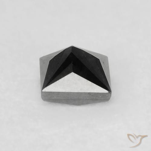 Diamant Noire naturelle Carré, 0.24 ct, Opaque