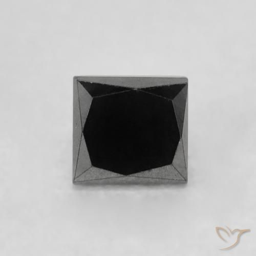 Diamant Noire naturelle Carré, 0.28 ct, Opaque