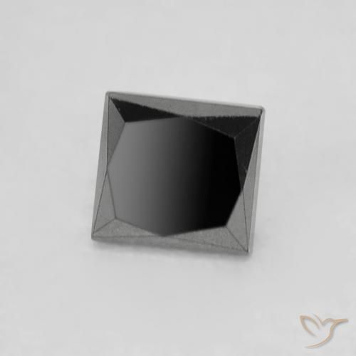 Diamant Noire naturelle Carré, 0.28 ct, Opaque
