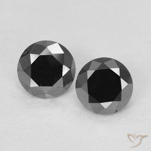 0.26ctw Naturel Noire Diamant, Tour, Opaque