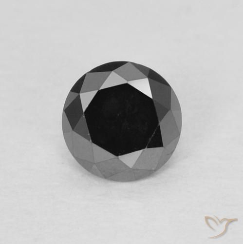 0.22ct Naturel Noire Diamant, Tour, Opaque