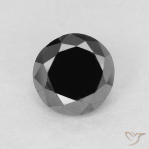 0.05ct Naturel Noire Diamant, Tour, Opaque