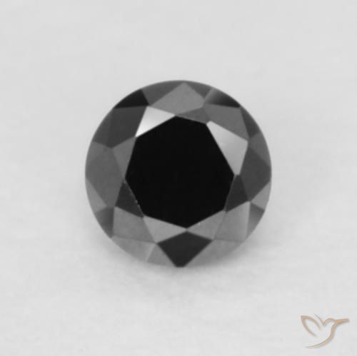0.05ct Naturel Noire Diamant, Tour, Opaque