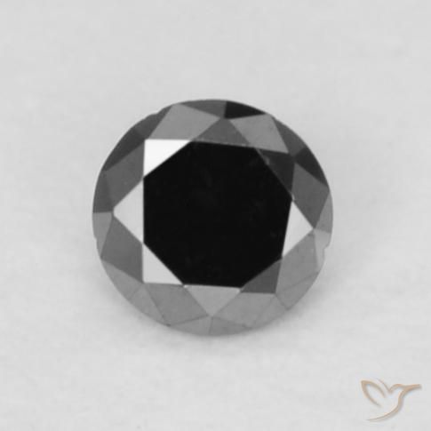 0.04ct Naturel Noire Diamant, Tour, Opaque