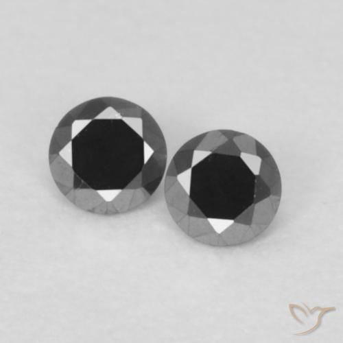 0.09ctw Naturel Noire Diamant, Tour, Opaque