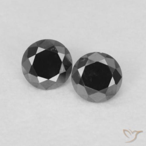 0.09ctw Naturel Noire Diamant, Tour, Opaque