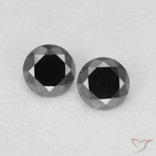 0.09ctw Naturel Noire Diamant, Tour, Opaque