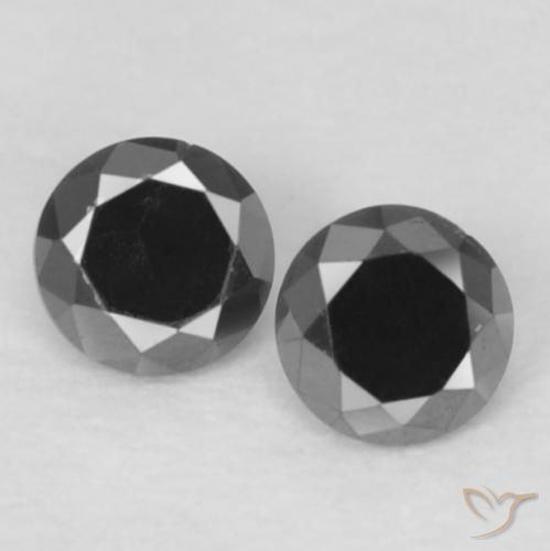 0.08ctw Naturel Noire Diamant, Tour, Opaque