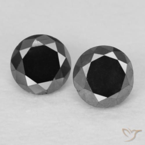 0.11ctw Naturel Noire Diamant, Tour, Opaque
