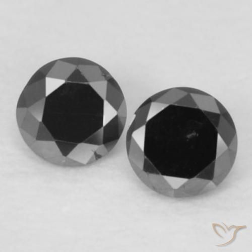 0.09ctw Naturel Noire Diamant, Tour, Opaque