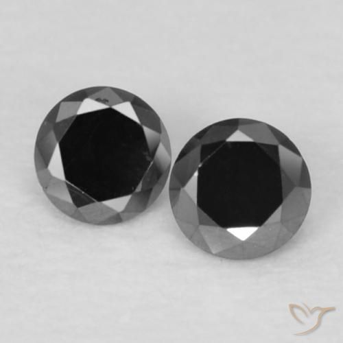 0.08ctw Naturel Noire Diamant, Tour, Opaque