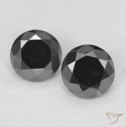 0.09ctw Naturel Noire Diamant, Tour, Opaque
