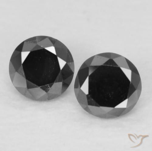 0.09ctw Naturel Noire Diamant, Tour, Opaque