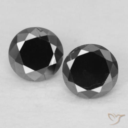 0.09ctw Naturel Noire Diamant, Tour, Opaque