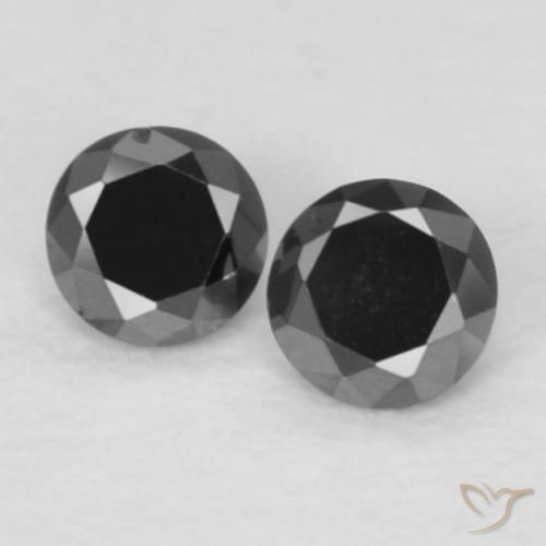 0.08ctw Naturel Noire Diamant, Tour, Opaque