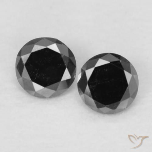 0.08ctw Naturel Noire Diamant, Tour, Opaque