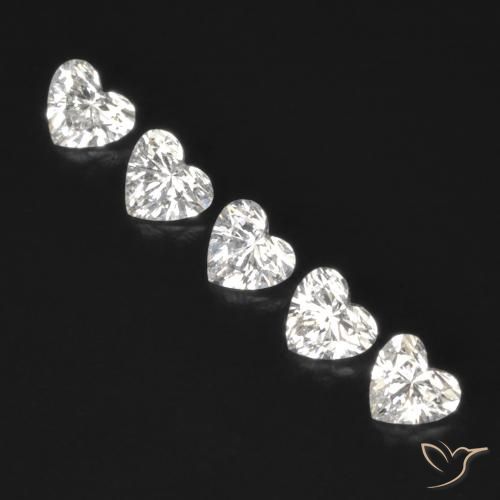 0.51ctw Naturel H Diamant, Cœur, VVS