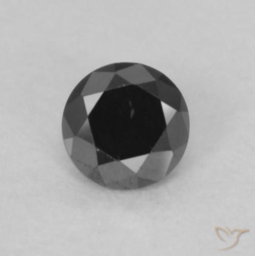 0.07ct Naturel Noire Diamant, Tour, Opaque