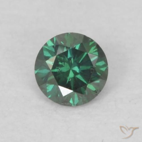 Diamant vert naturelle coupe roude, 0,06 ct, VS
