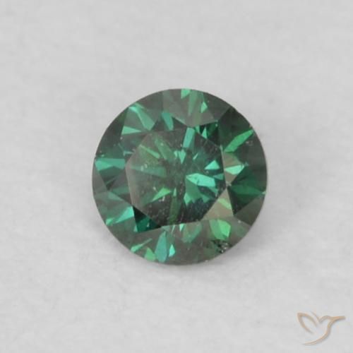 Diamant vert naturelle coupe roude, 0,06 ct, VS