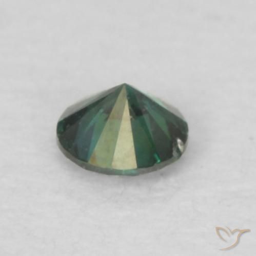 Diamant vert naturelle coupe roude, 0,06 ct, VS