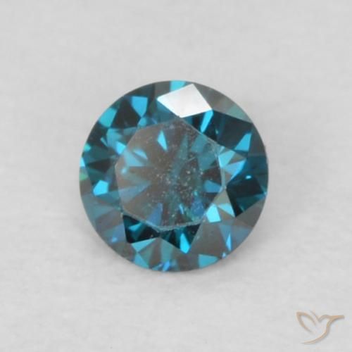 Diamant bleue naturelle coupe roude, 0,07 ct, VVS-VS