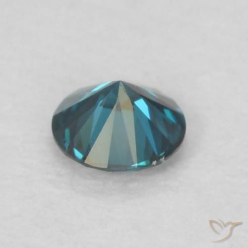 Diamant bleue naturelle coupe roude, 0,07 ct, VVS-VS