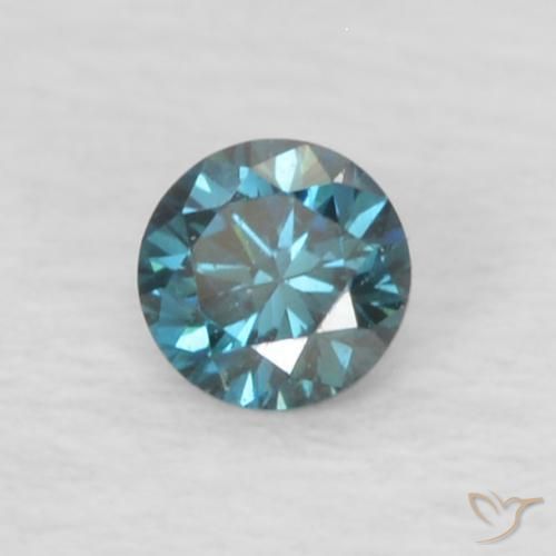 Diamant bleu naturelle coupe roude, 0,06 ct, VVS