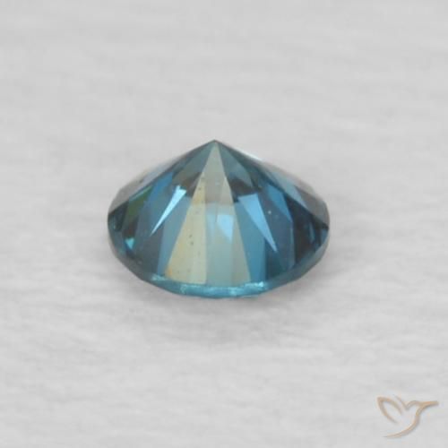 Diamant bleu naturelle coupe roude, 0,06 ct, VVS