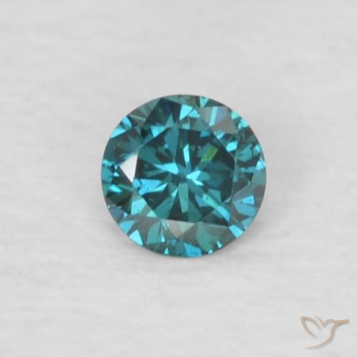 Diamant bleue naturelle coupe roude, 0,05 ct, VVS