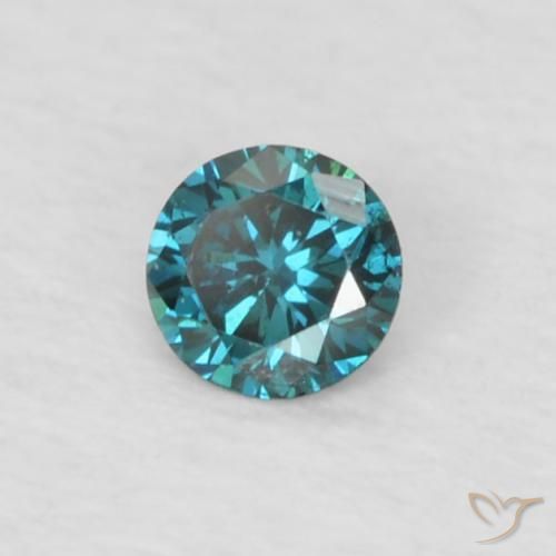 Diamant bleue naturelle coupe roude, 0,05 ct, VVS