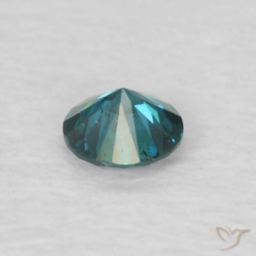 Diamant bleue naturelle coupe roude, 0,05 ct, VVS