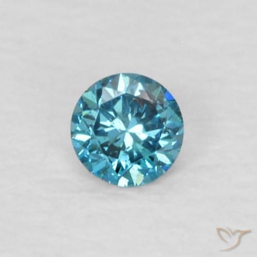 Diamant Bleu naturelle Coupe roude, 0.05 ct, VVS-VS