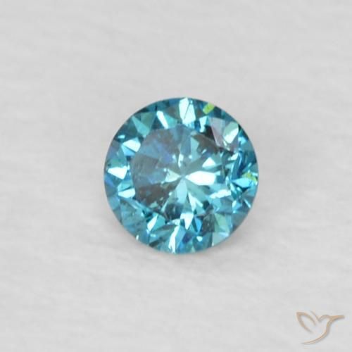 Diamant Bleu naturelle Coupe roude, 0.05 ct, VVS-VS
