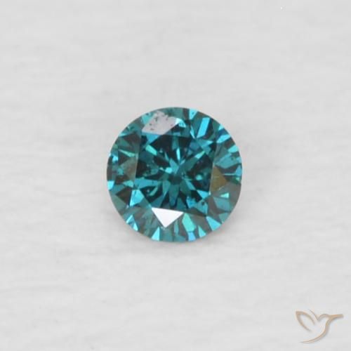 Diamant bleue naturelle coupe roude, 0,03 ct, VVS-VS