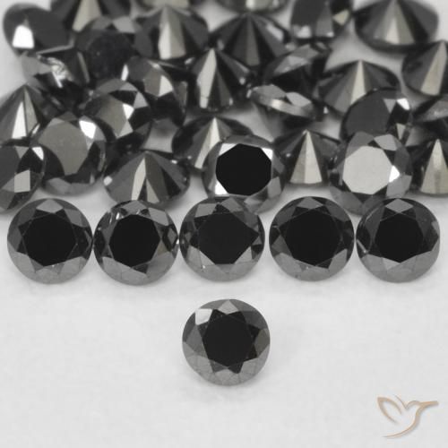 0.05ct Naturel Noire Diamant, Tour, Opaque