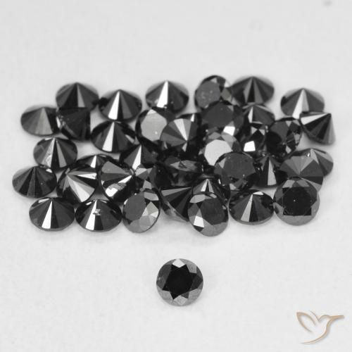 0.07ct Naturel Noire Diamant, Tour, Opaque