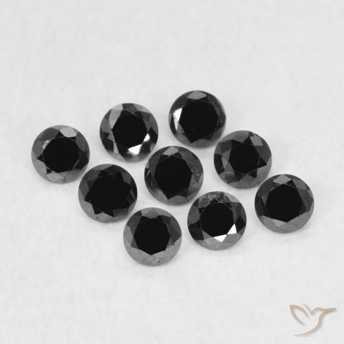 0.05ct Naturel Noire Diamant, Tour, Opaque