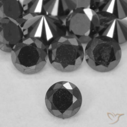 0.06ct Naturel Noire Diamant, Tour, Opaque