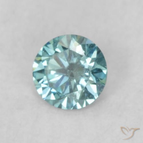 Diamant Bleu naturelle Coupe roude, 0.07 ct, VVS-VS